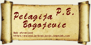 Pelagija Bogojević vizit kartica
